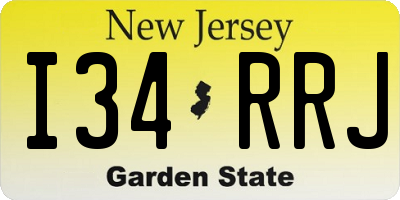 NJ license plate I34RRJ