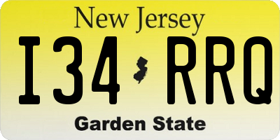 NJ license plate I34RRQ