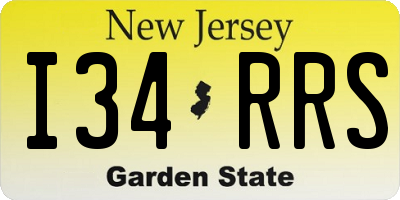 NJ license plate I34RRS