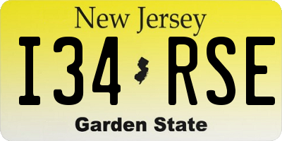 NJ license plate I34RSE