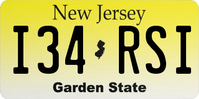 NJ license plate I34RSI