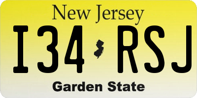 NJ license plate I34RSJ