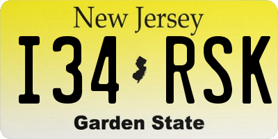NJ license plate I34RSK