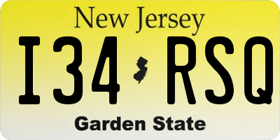 NJ license plate I34RSQ