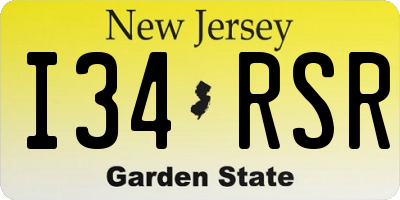 NJ license plate I34RSR