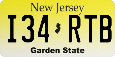 NJ license plate I34RTB