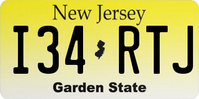 NJ license plate I34RTJ