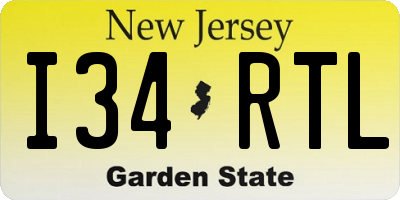 NJ license plate I34RTL