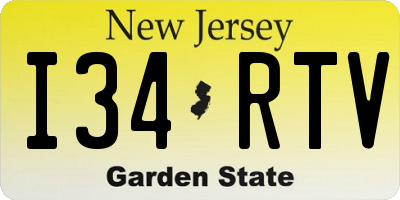 NJ license plate I34RTV