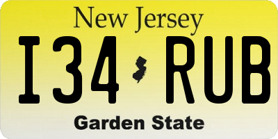 NJ license plate I34RUB