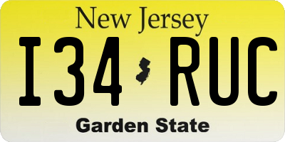 NJ license plate I34RUC