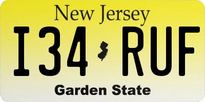 NJ license plate I34RUF