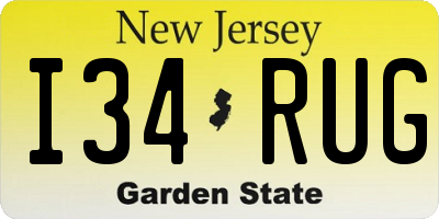 NJ license plate I34RUG