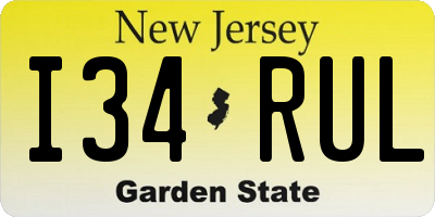 NJ license plate I34RUL