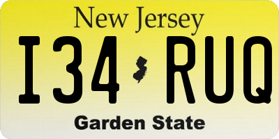 NJ license plate I34RUQ