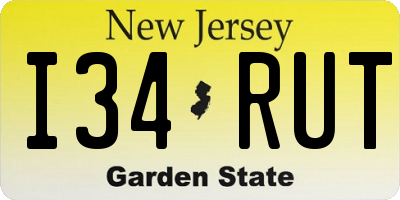 NJ license plate I34RUT