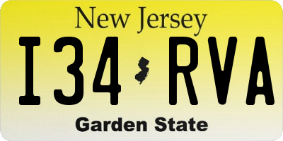 NJ license plate I34RVA
