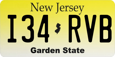 NJ license plate I34RVB