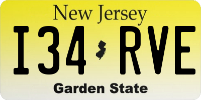NJ license plate I34RVE