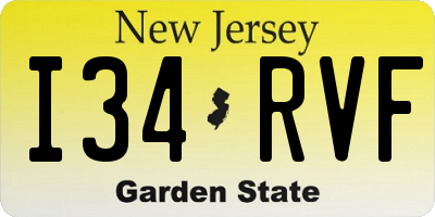 NJ license plate I34RVF