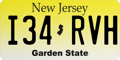 NJ license plate I34RVH