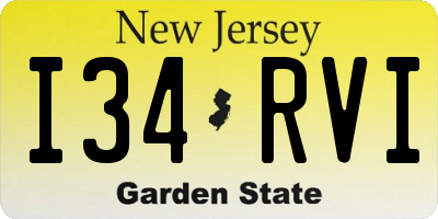 NJ license plate I34RVI