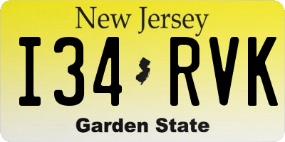 NJ license plate I34RVK