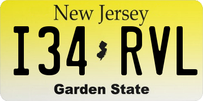 NJ license plate I34RVL