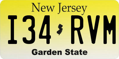 NJ license plate I34RVM