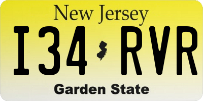 NJ license plate I34RVR