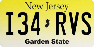 NJ license plate I34RVS