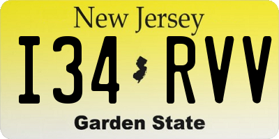 NJ license plate I34RVV