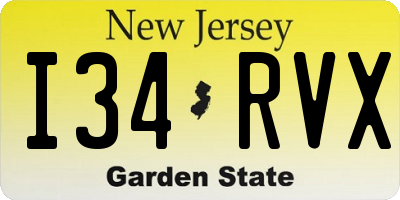 NJ license plate I34RVX