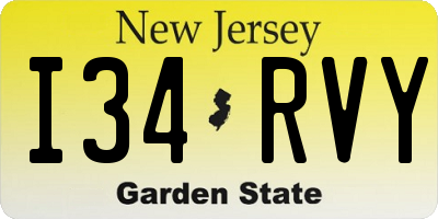 NJ license plate I34RVY