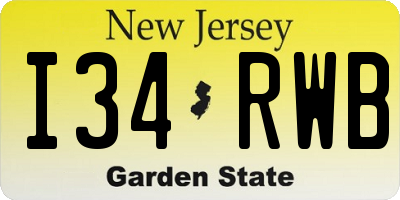 NJ license plate I34RWB