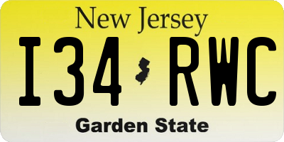 NJ license plate I34RWC