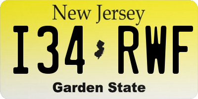 NJ license plate I34RWF