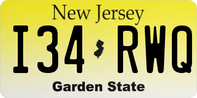 NJ license plate I34RWQ