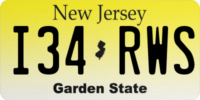 NJ license plate I34RWS