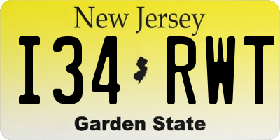 NJ license plate I34RWT