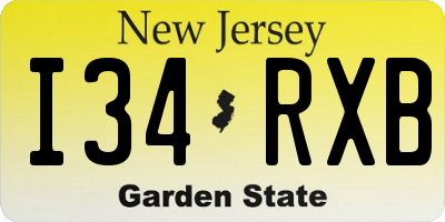 NJ license plate I34RXB