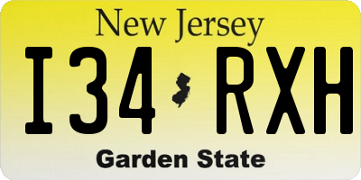 NJ license plate I34RXH