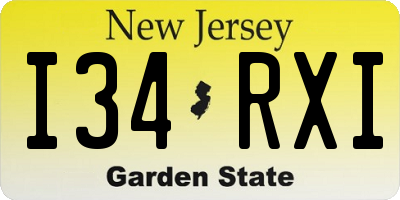 NJ license plate I34RXI