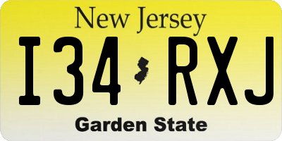 NJ license plate I34RXJ