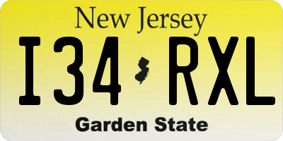 NJ license plate I34RXL