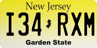 NJ license plate I34RXM