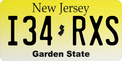 NJ license plate I34RXS