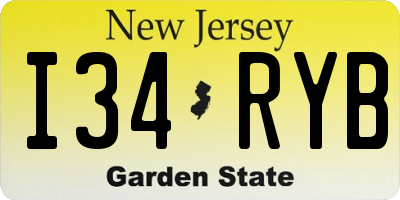 NJ license plate I34RYB