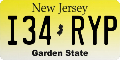 NJ license plate I34RYP