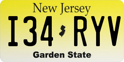 NJ license plate I34RYV